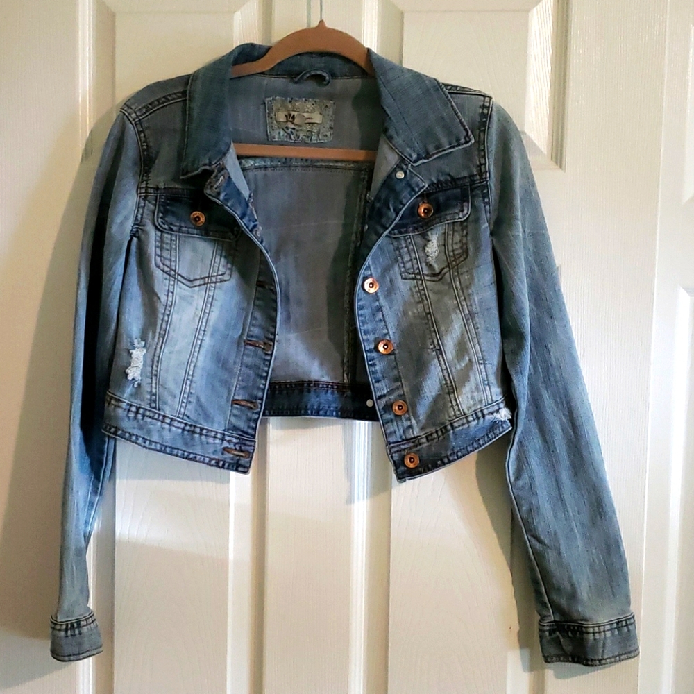 Crop jean jacket